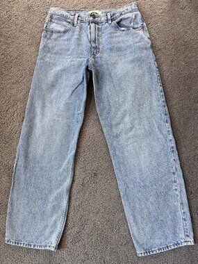 LEVI'S BIG E DAD JEAN - MEDIUM BLUE DENIM LABELED SIZE W31 L 30 - MEASURES 33X29